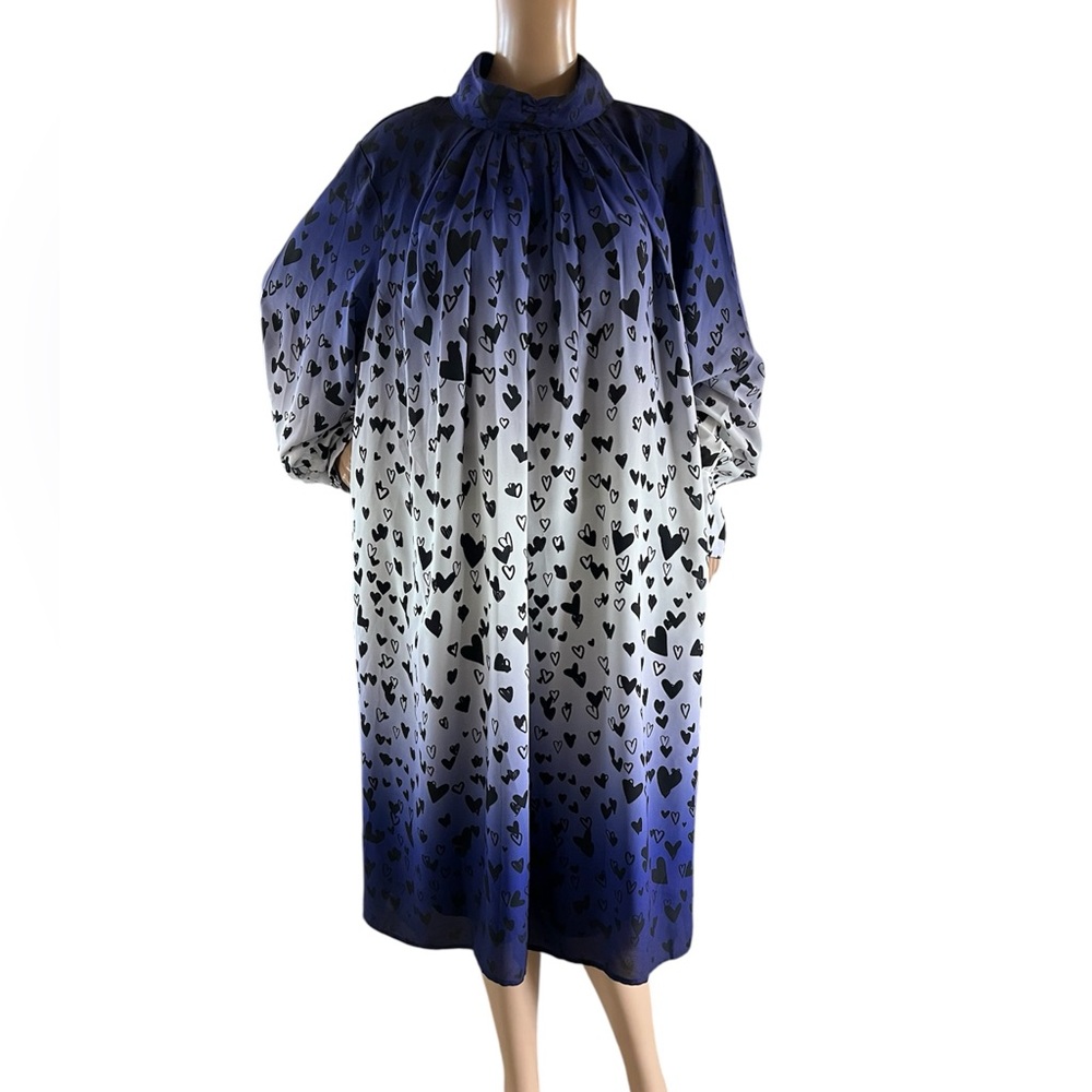 eShakti Wayward Fancies crepe ruched shift dress ombre heart